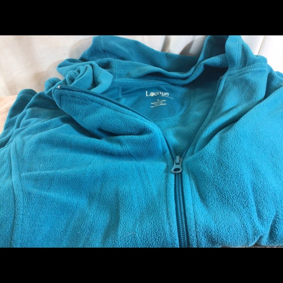 Cute Woman’s Sz Lg LOUNGE By MAURICES Teal, Long Slv, Full Zip Fleece Jacket - Picture 8 of 10